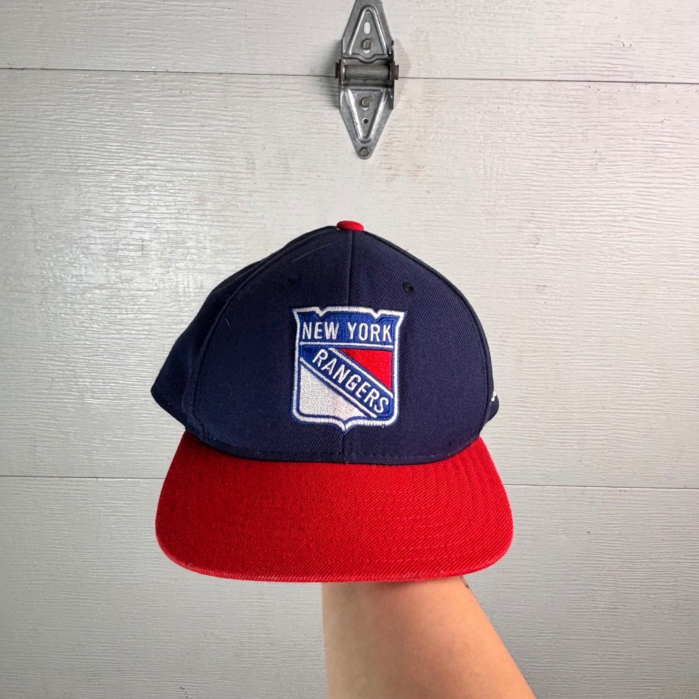 New York Rangers Reebok Snapback Hat NHL Face Off Navy Red Hockey